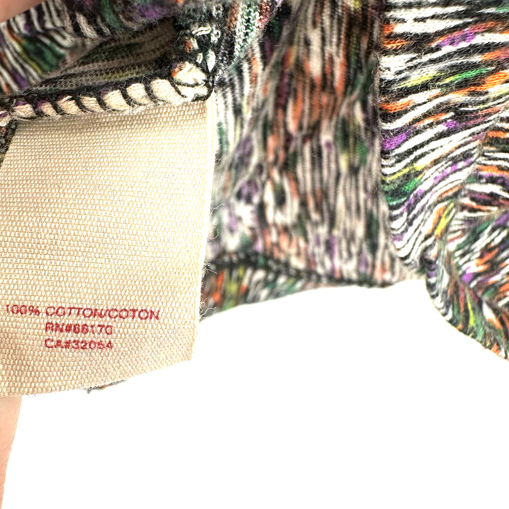 Anthropologie EIT twa size Medium 3/4 length sleeve v neck shirt top colorful - Picture 7 of 7